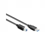 GoodConnections USB 3.0 kaabel Type-A isane - Type-B isane, 1,8 m, must, SuperSpeed 5 Gbps, nikeldatud pistikud, topeltvarjestusega 2710-S02