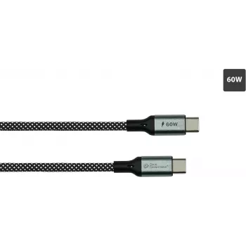 GoodConnections Magnetic USB 2.0 spiraalkaabel 60W USB-C - USB-C, must/valge, 1m 2060-MT010SW