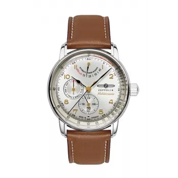 Zeppelin Mediterranee 96901 automaatne meeste kell 42mm sinine sihverplaat nahkrihm