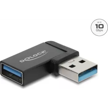 Delock USB 10 Gbps Type-A isane emase adapter, vasakule suunatud
