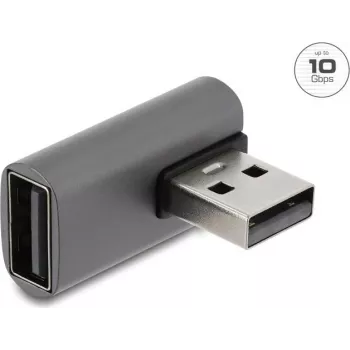 Delock USB 10 Gbps Type-A isane - Type-A emane vasakule suunatud adapter, alumiiniumkorpus