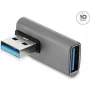 Delock USB 10 Gbps Type-A isane - Type-A emane 90-kraadine adapter, alumiiniumkorpus