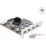 Delock PCI Express x4 kaart 4 x USB 10 Gbps USB Type-A kahe kanaliga