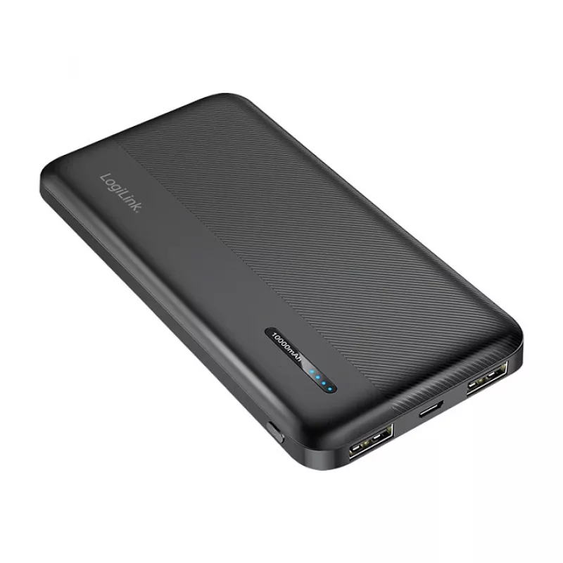 LogiLink PA0338RF 10000 mAh akupank USB-C PD ja Quick Charge 3.0-ga, must