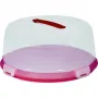 CURVER ümmargune koogikarp Ø34,7x15,6cm punane läbipaistva kaanega