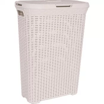 CURVER Style 40L pesukorv rotanefektiga, kreemjas, 44,8 x 26,5 x 61,5 cm