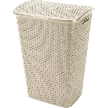 CURVER My Style 55L pesukast kreemjas, 43x33x60 cm, rotangiefektiga