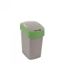CURVER Flip Bin 25L prügikast hõbedane/roheline ristkülikukujuline plastikust klapiga kaas kööki kontorisse vannituppa