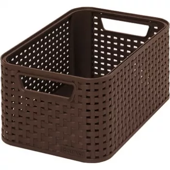CURVER KIS Style S hoiukast 7,2L tume pruun punutud rotangiefektiga 28,5x19,4x13cm
