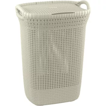 Curver Knit 57L pesukorv kaanega, valge