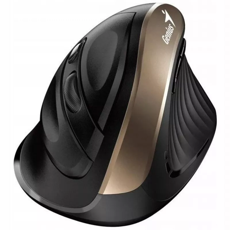 UNITEK Genius Ergo 8250S juhtmevaba ergonoomiline hiir must-kuldne 1600DPI