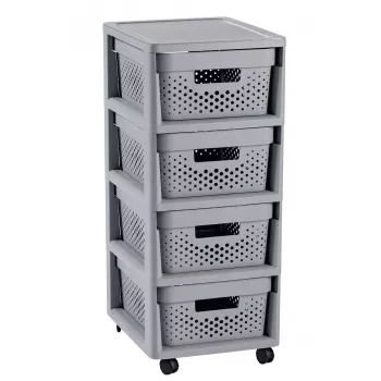 Curver Infinity 11L 4-kambriline ratastega kast 30x36x69cm Hall