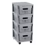 Curver Infinity 11L 4-kambriline ratastega kast 30x36x69cm Hall