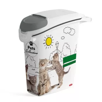 CURVER Petlife Õhukindel lemmikloomatoa hoiukonteiner 23L koertele ja kassidele, 10kg kuivtoit, BPA-vaba plast, klõpsuga lukustuv kaas, hall