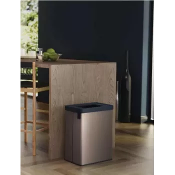 KETER Verto Recycle 54L ristkülikukujuline metalliseeritud prügikast, pärlihall