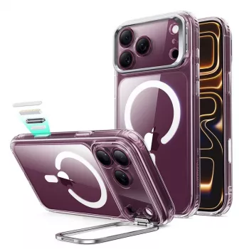 ESR Classic Hybrid Kickstand MagSafe ümbris iPhone 17 Pro / 18 Pro jaoks, läbipaistev