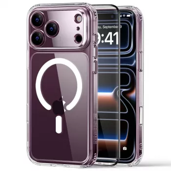 ESR Classic Hybrid MagSafe ja karastatud klaas iPhone 17 Pro Max / 18 Pro Max läbipaistev