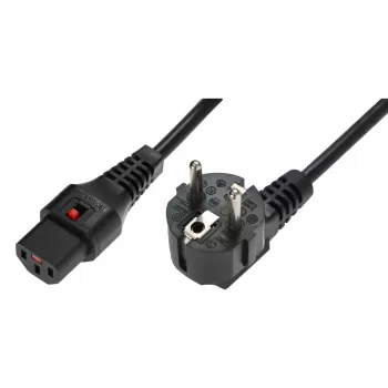 IEC LOCK nurga all Schuko pistikust sirge IEC C13 lukustusega toitekaabel 1,5m must 10A 250V