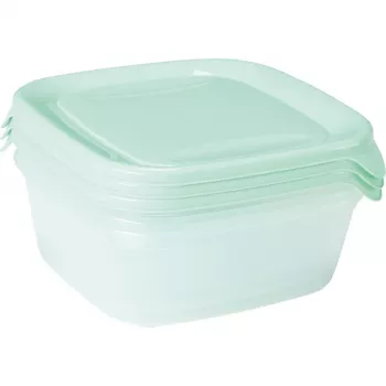 CURVER Fresh & Go toidukauskide komplekt, 3 tk, igaüks 0,8 L, roheline, õhukindel, mikrolaineahjus ja nõudepesumasinas kasutatav