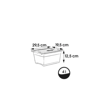 KEEPEER Crystalbox Cornelia 4L läbipaistev hoiukarp kaanega, 29,5 x 19,5 x 12,5 cm
