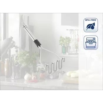 LEIFHEIT ProLine kartulipuderaja 103032 – 18/10 roostevaba teras, ergonoomiline must käepide, nõudepesumasinas pestav, 285 mm