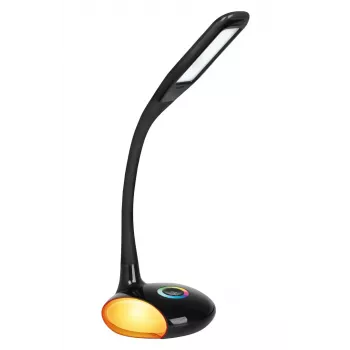Activejet AJE-VENUS RGB must LED laualamp RGB alusega, 7W põhivalgusti, 3W RGB alus, 400lm, 3000K/4500K/6000K, puutejuhtimine, painduv vars