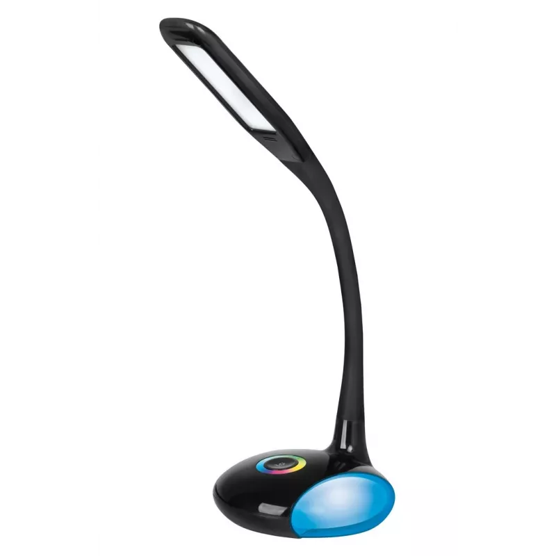 Activejet AJE-VENUS RGB must LED laualamp RGB alusega, 7W põhivalgusti, 3W RGB alus, 400lm, 3000K/4500K/6000K, puutejuhtimine, painduv vars