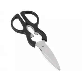 LEIFHEIT ProLine majapidamiskäärid 205 mm mitmeotstarbelised köögikäärid koos pudeliavaja ja pähklipurustajaga, mikrosakilised roostevabast terasest terad, ergonoomilised libisemiskindlad käepidemed, nõudepesumasinas pestavad, must/hõbedane