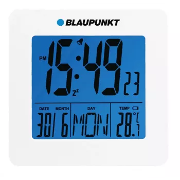 Blaupunkt CL02WH valge LED-äratuskell FM-raadioga, kahe äratusega, USB-laadimisega, temperatuurinäidikuga