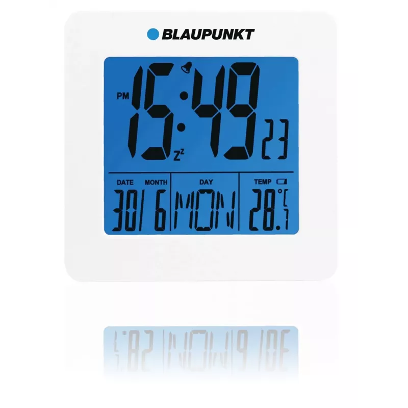 Blaupunkt CL02WH valge LED-äratuskell FM-raadioga, kahe äratusega, USB-laadimisega, temperatuurinäidikuga