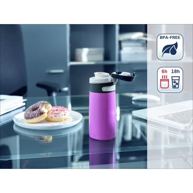 LEIFHEIT Thermos Flip 350 ml lilla vaakumisoleeritud pudel