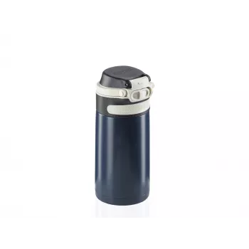 LEIFHEIT Thermos Flip 350 ml tumesinine vaakumisoleeritud roostevabast terasest reisitermos