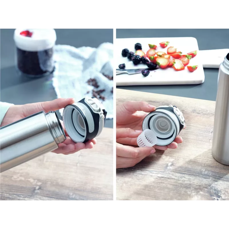 LEIFHEIT Thermo Mug Flip 600 ml hõbedane