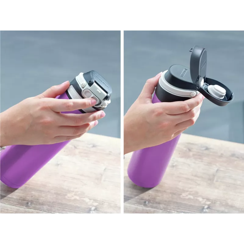 LEIFHEIT Thermos Flip 600 ml lilla vaakumisoleeritud roostevabast terasest pudel