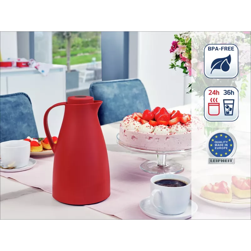 LEIFHEIT Thermos Harmonic punane vaakumisoleeritud termokann 1,0 L