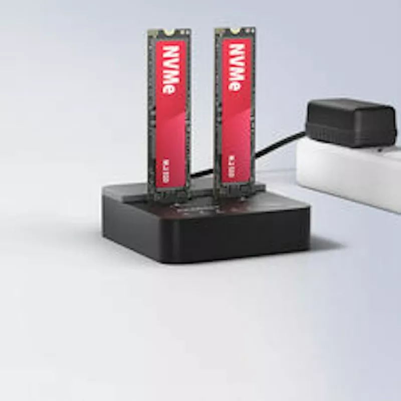 AXAGON ADSA-M2C22L kahe M.2 NVMe SSD dokk, USB-C 20Gbps, kloonimine