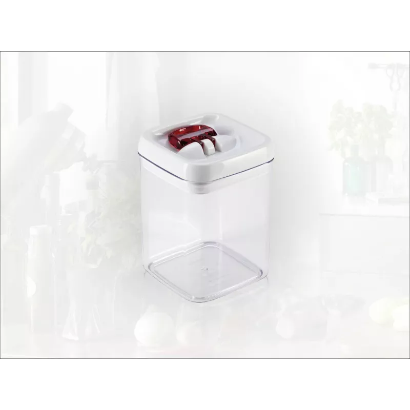 LEIFHEIT Fresh&Easy õhukindel toiduhoidja 1,6L, BPA-vaba, läbipaistev rohelise kaanega