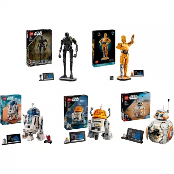 LEGO Star Wars droonikomplekt (BB-8, R2-D2, BB-9E) rakendusega juhitavad robootilised droidid