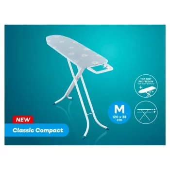 LEIFHEIT Triikimislaud Classic M Compact 120x38cm puuvillase kattega ja fikseeritud triikraua alusega