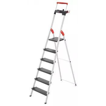 Hailo L100 TopLine 7-astmeline alumiiniumist treppredel multifunktsionaalse alusega, 150 kg kandevõime, EN 131 8050-607