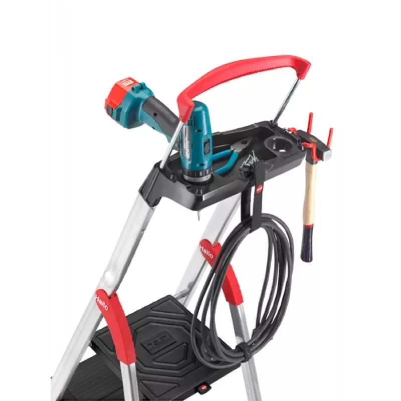 Hailo L100 TopLine 7-astmeline alumiiniumist treppredel multifunktsionaalse alusega, 150 kg kandevõime, EN 131 8050-607