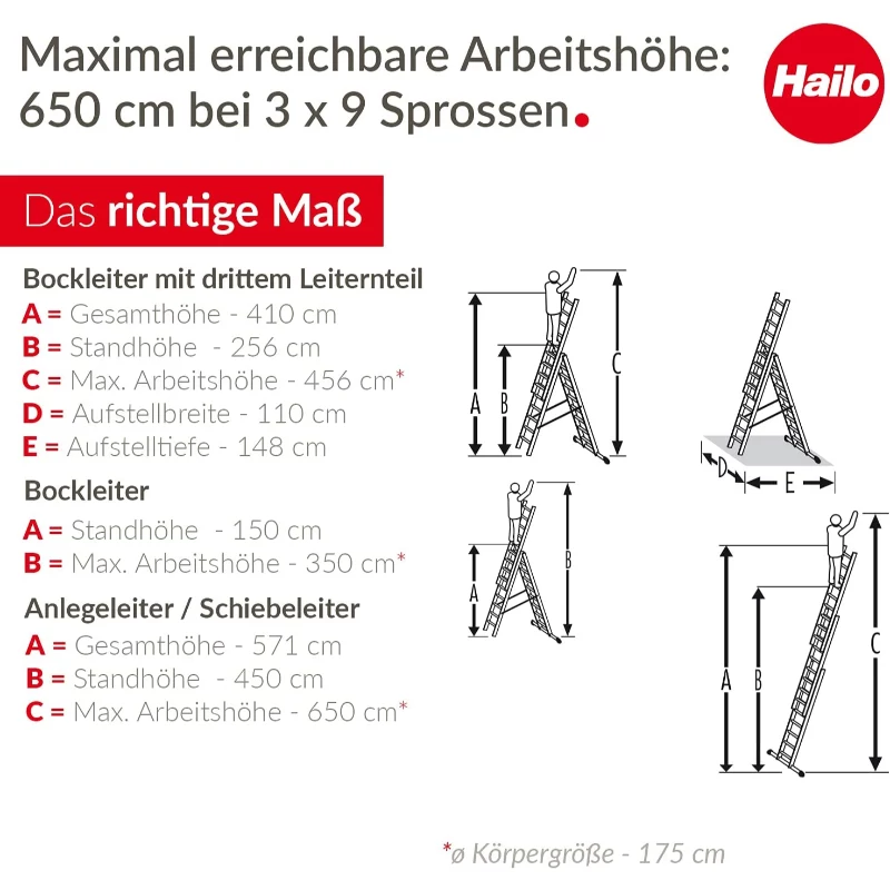 HAILO ProfiStep Combi Alumiiniumist Kombinatsioonredel 3x9 Astmega