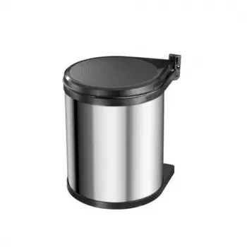 HAILO Compact-Box M 15L roostevabast terasest pedaaliga prügikast pehme sulgumisega kaaneqa