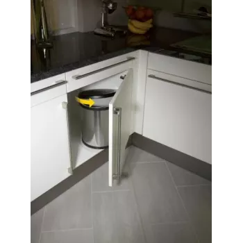 HAILO Compact-Box M 15L roostevabast terasest pedaaliga prügikast pehme sulgumisega kaaneqa