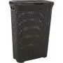 CURVER Style 40L pesukast hingedava kaanega, rotangiefektiga, tumehall
