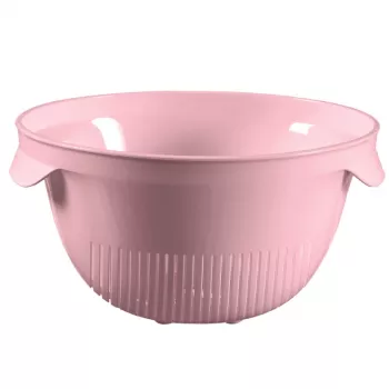 CURVER Caurduris Kitchen Essentials 5-osaline silikoonist ja akaatsiapuust köögiriistade komplekt, roosa