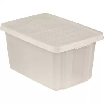 CURVER Essentials 45L läbipaistev hoiukarp kaanega, 57 x 40 x 30 cm, virnastatav, toiduohutu