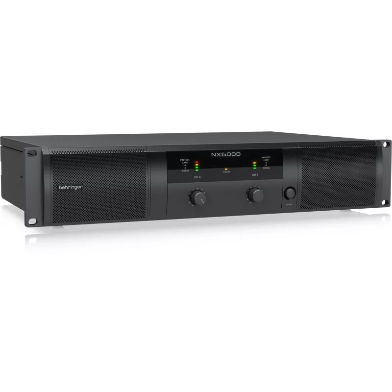 Behringer NX6000 D-klassi võimendi 2 x 3000W 4 oomi juures DSP-ga, must