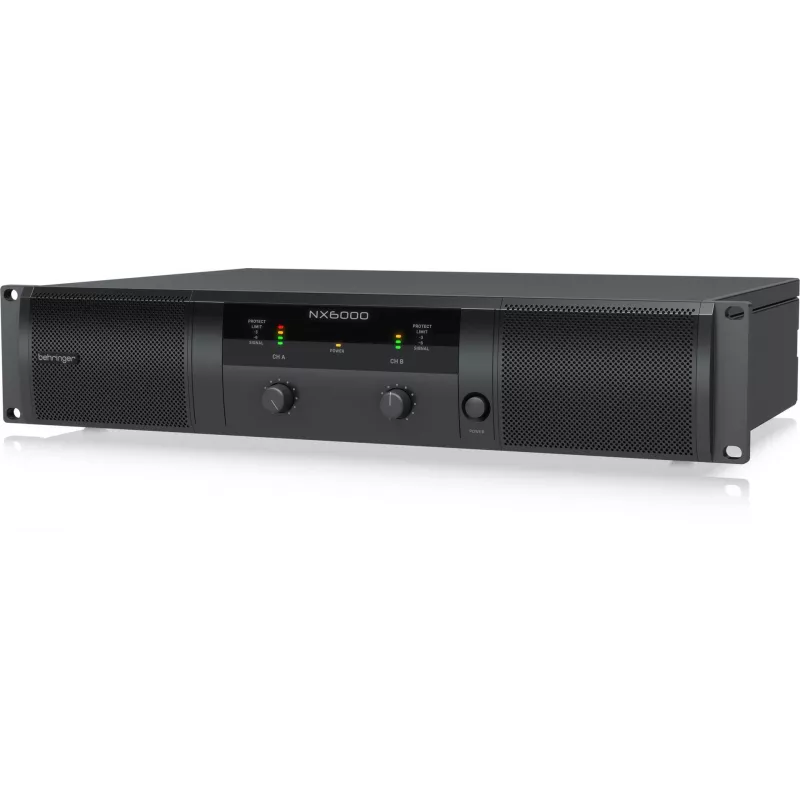 Behringer NX6000 D-klassi võimendi 2 x 3000W 4 oomi juures DSP-ga, must