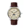 Zeppelin Mediterranee 96365_SET automaatne käekell, 42mm, roheline päikesekiirtega sihverplaat, pruun nahk- ja Milanese võrkrihm